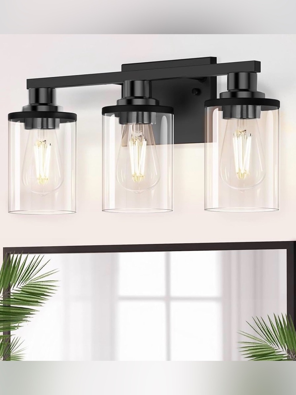 17 Inch Bathroom Light Fixture 3-Light Black Bathroom Lighting NIB